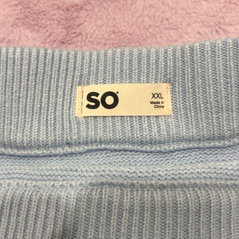 SO NWT Women's knit light blue side slit Skirt size XXL - Picture 5 of 9